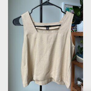 Ann Taylor Petite Tan/Sand Square Neck Tank Top - Size XXSP